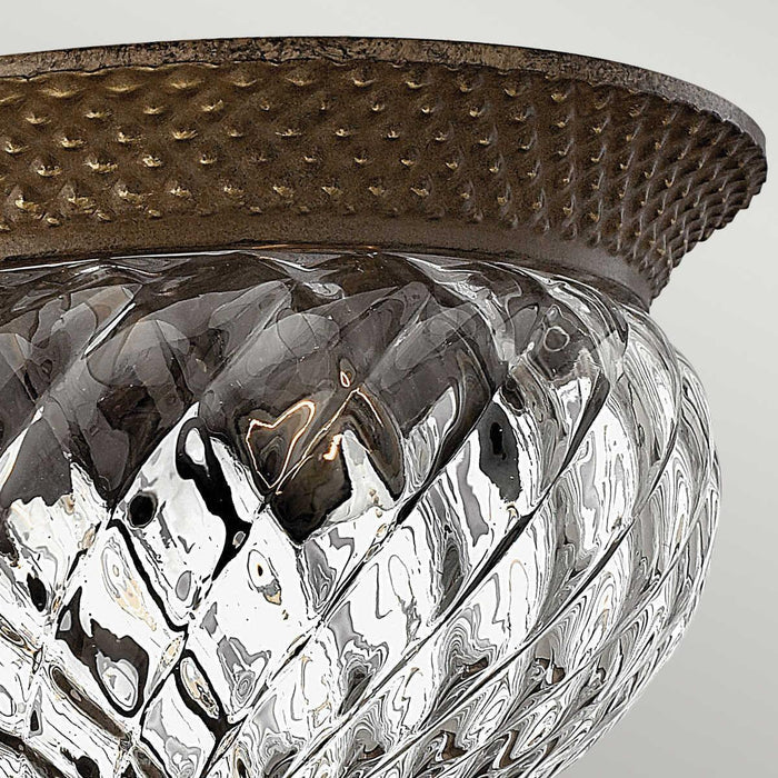 Hinkley Plantation Pearl Bronze Small Flush Ceiling Light Hallway close up