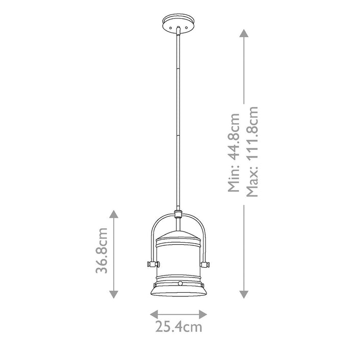 Hinkley Pullman 1 Light Brushed Nickel Ceiling Pendant — close-up detail