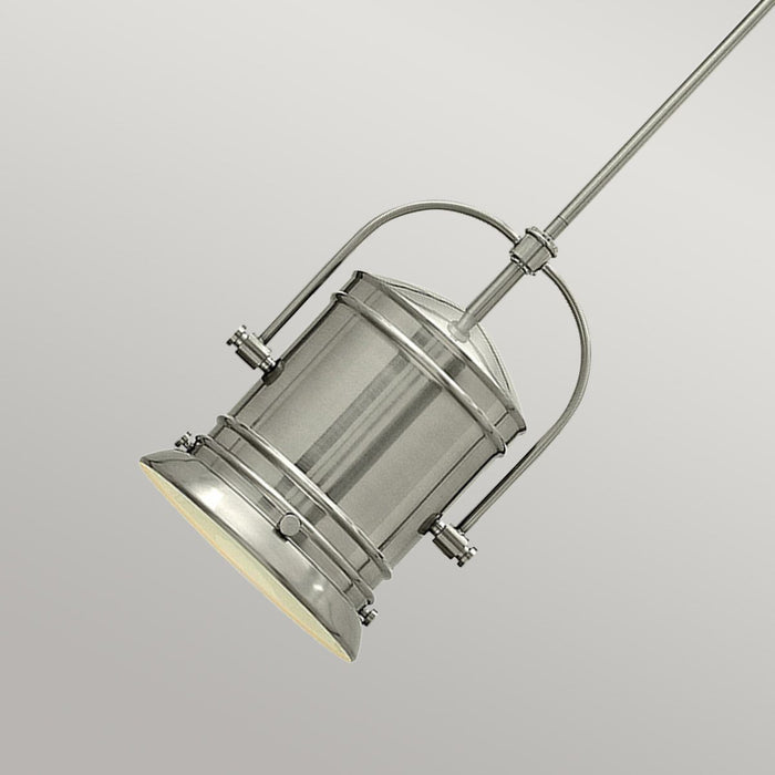 Hinkley Pullman 1 Light Brushed Nickel Ceiling Pendant — side profile