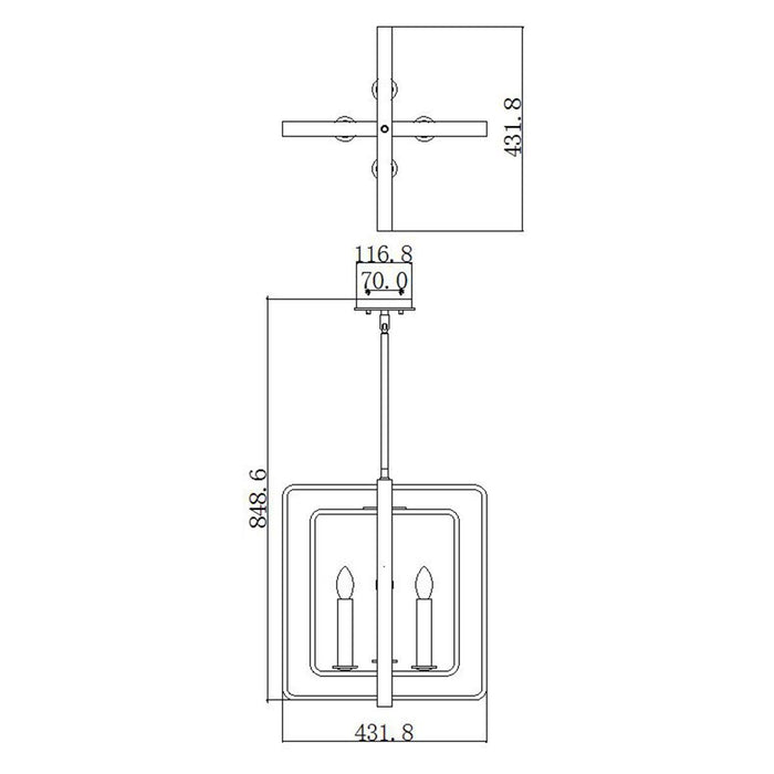 Hinkley Quentin 4 Light Bronze Medium Pendant — alternate view