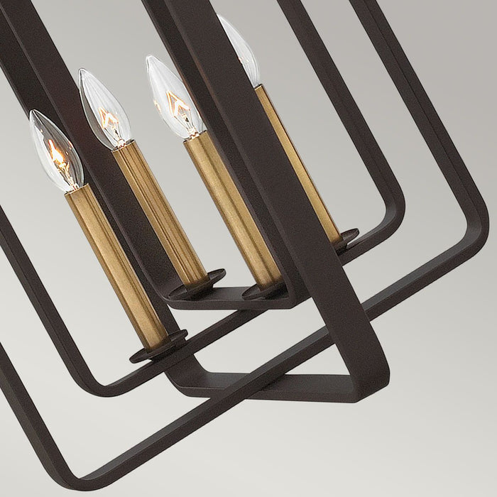 Hinkley Quentin 4 Light Bronze Medium Pendant — lifestyle setting