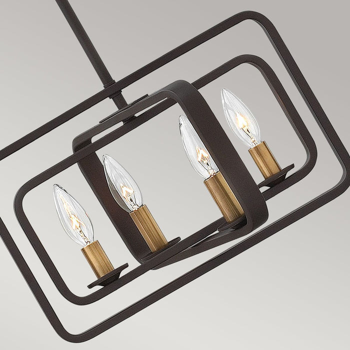 Hinkley Quentin 4 Light Bronze Pendant Chandelier — side profile