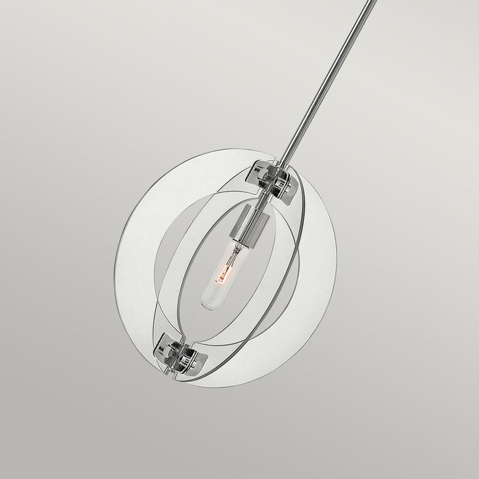Hinkley Solstice 1 Light Chrome Mini Pendant Ceiling Light — side profile