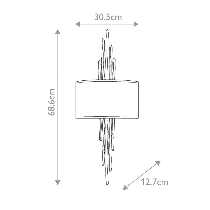 Hinkley Spyre 2 Light Champagne Gold Wall Light — close-up detail