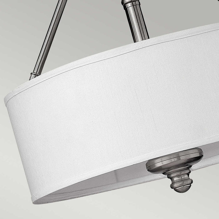 Hinkley Sussex Nickel Semi Flush Ceiling Light Living room wide shot