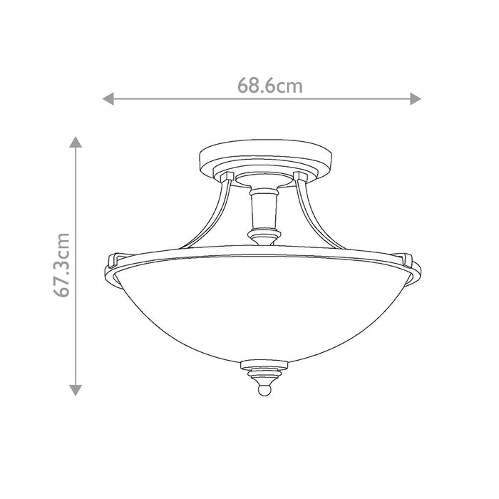 Hinkley Truman Nickel Semi Flush Ceiling Light — close-up detail