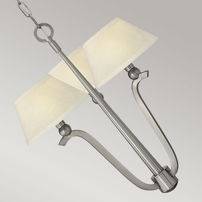 Hinkley Whitney 3 Light Chandelier - Brushed Nickel — product detail