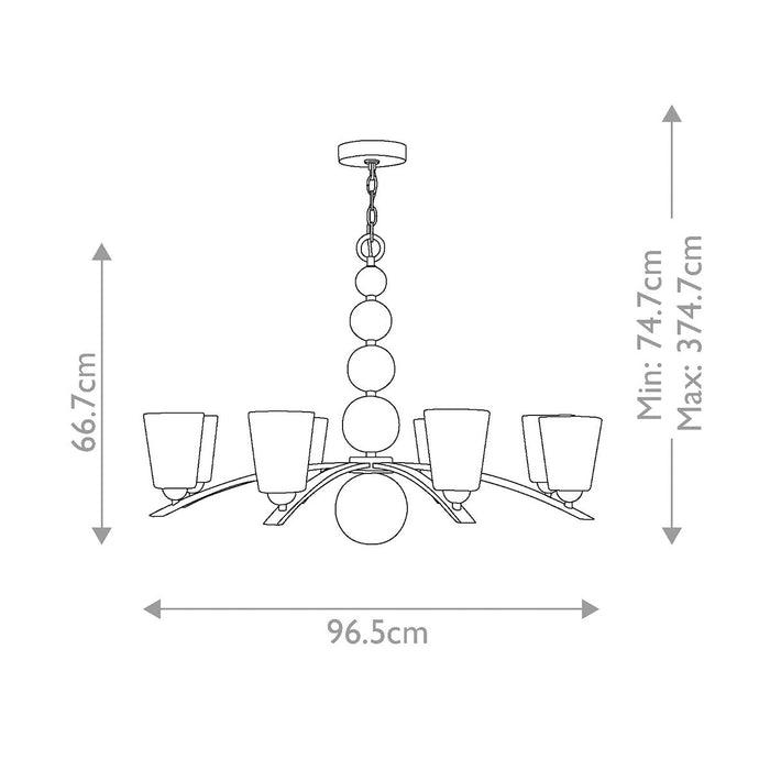 Hinkley Zelda 8 Light Polished Nickel Chandelier — rear view