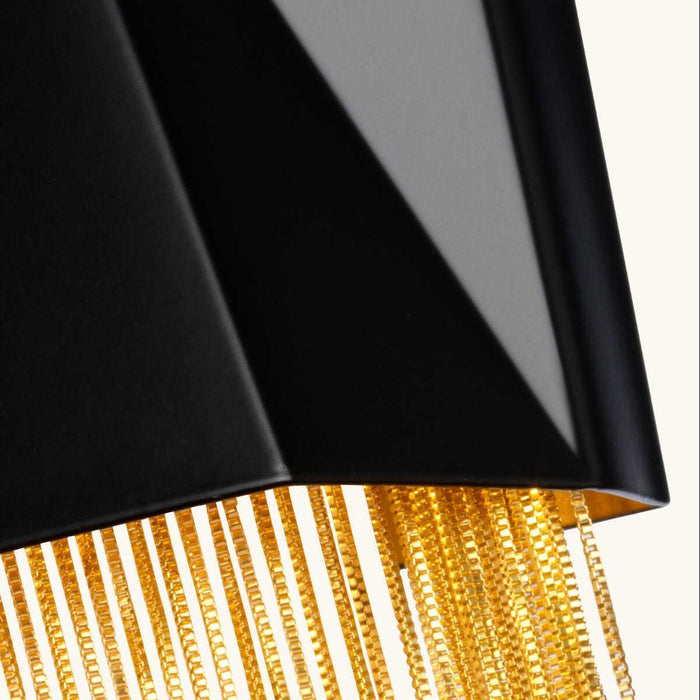 Hinkley Zuma 3 Light Gold & Black Wall Light Wide Living Room Image