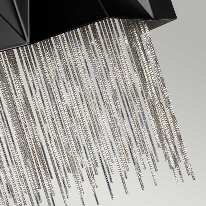 hinkley zuma 3 light satin black silver wall light Living Room Close Up