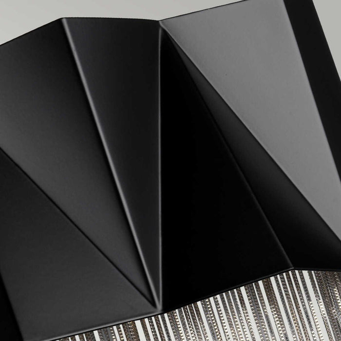 hinkley zuma 3 light satin black silver wall light Close Up