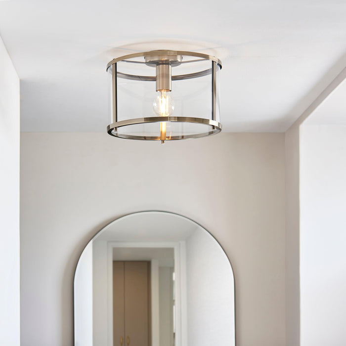 Hopton Brass & Glass living room Ceiling Flush bulb guide