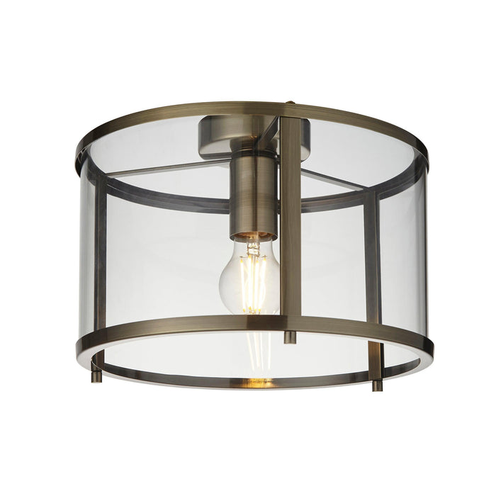 Hopton Brass & Glass living room Ceiling Flush wide