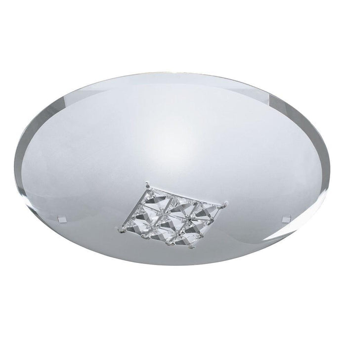 Horizon Sanded Glass/Clear Crystal Ceiling Flush - 32cm Living Room Image 2