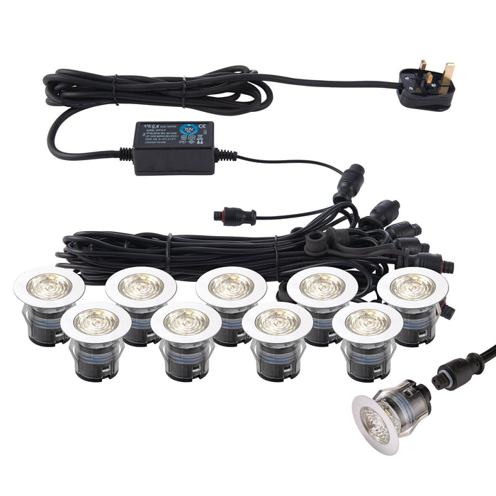ikonpro cct 3000k 4000k 35mm decking light kit ip67 0 75wby saxby lighting