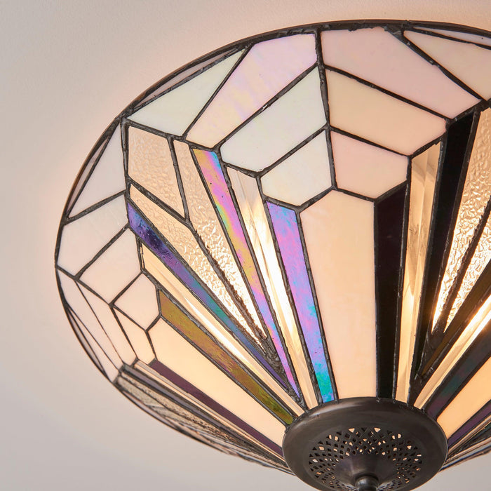 astoria tiffany flush ceiling light 1 close fitting image