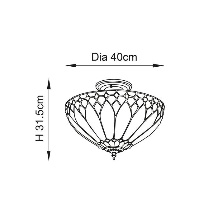 brooklyn tiffany semi flush ceiling light Living room lighting image