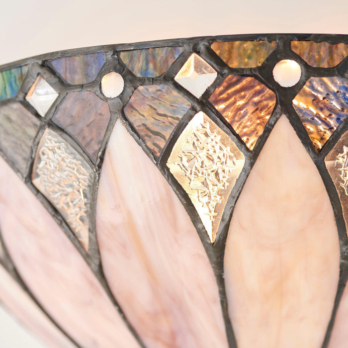 brooklyn tiffany wall light Close Up Lit Image