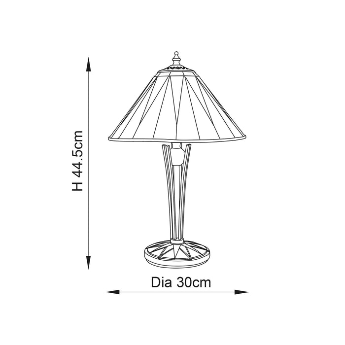 dark star small tiffany table lamp unlit close up image