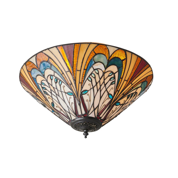 hector tiffany flush ceiling light close up image