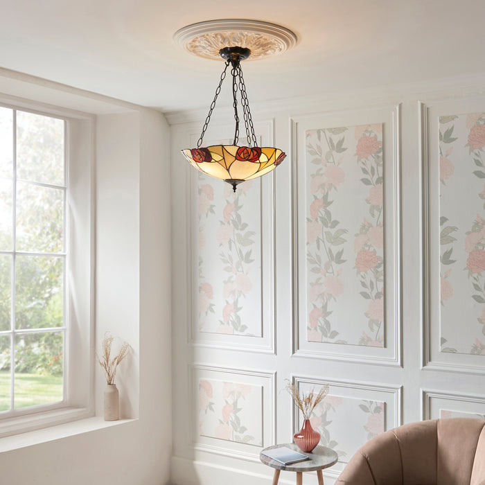 Interiors 1900 Ingram Large Inverted Tiffany Ceiling Light — side profile