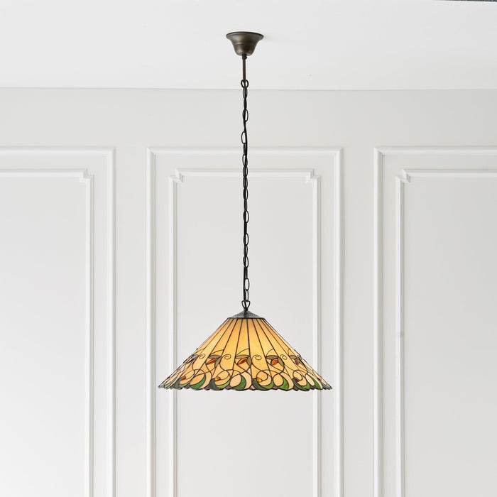 Interiors 1900 Jamelia Small Tiffany Pendant Light — alternate view