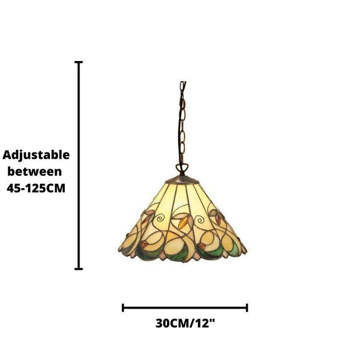 Interiors 1900 Jamelia Small Tiffany Pendant Light — rear view