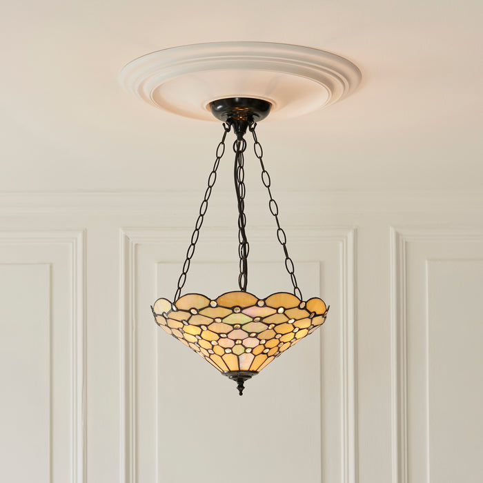Interiors 1900 Pearl Inverted Tiffany Ceiling Light — alternate view