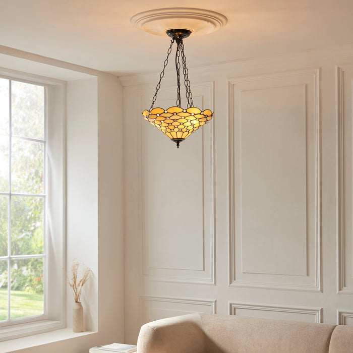 Interiors 1900 Pearl Inverted Tiffany Ceiling Light — close-up detail