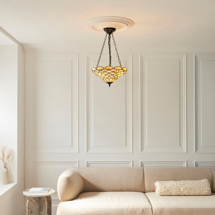 Interiors 1900 Pearl Inverted Tiffany Ceiling Light — side profile