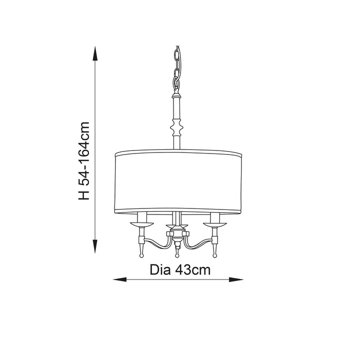 Interiors 1900 Stanford Antique Brass Finish 3 Light Pendant-Ceiling Pendant Lights-Interiors 1900-3-Tiffany Lighting Direct