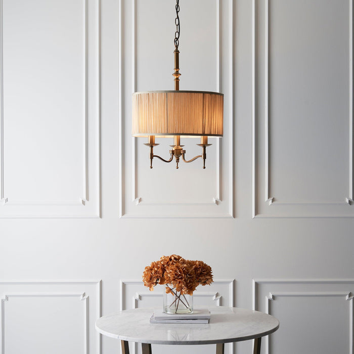 Interiors 1900 Stanford Antique Brass Finish 3 Light Pendant-Ceiling Pendant Lights-Interiors 1900-8-Tiffany Lighting Direct