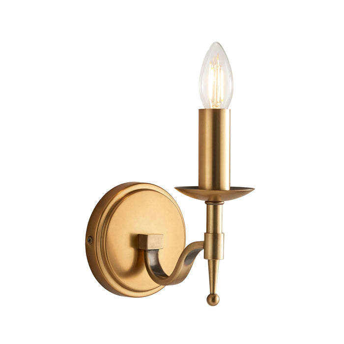 stanford brass single wall light Hallway Lighting Close Up