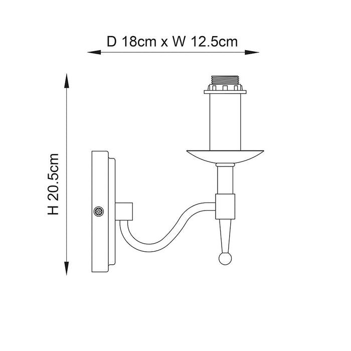 Interiors 1900 Stanford Nickel Finish Single Wall Light — alternate view
