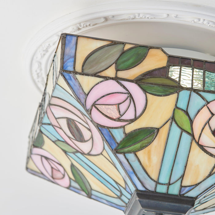 willow tiffany medium flush ceiling light 70699 Living room lighting image
