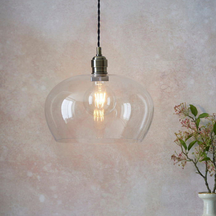 Island Medium Brass & Clear Glass Ceiling Pendant Light-Ceiling Pendant Lights-Living Lights-2-Tiffany Lighting Direct