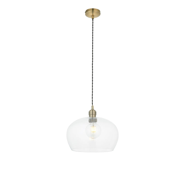 Island Medium Brass & Clear Glass Ceiling Pendant Light-Ceiling Pendant Lights-Living Lights-7-Tiffany Lighting Direct