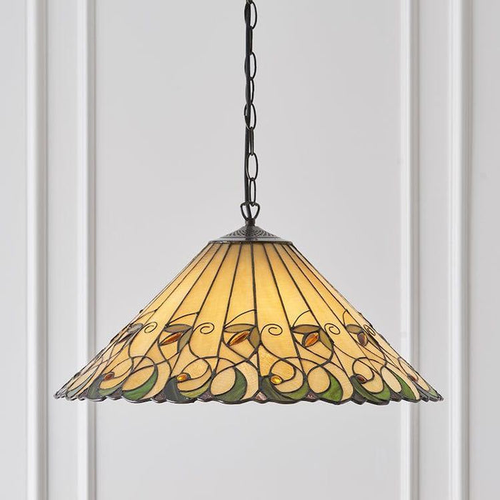Jamelia Large Tiffany Ceiling Light - 3 Bulb Fitting