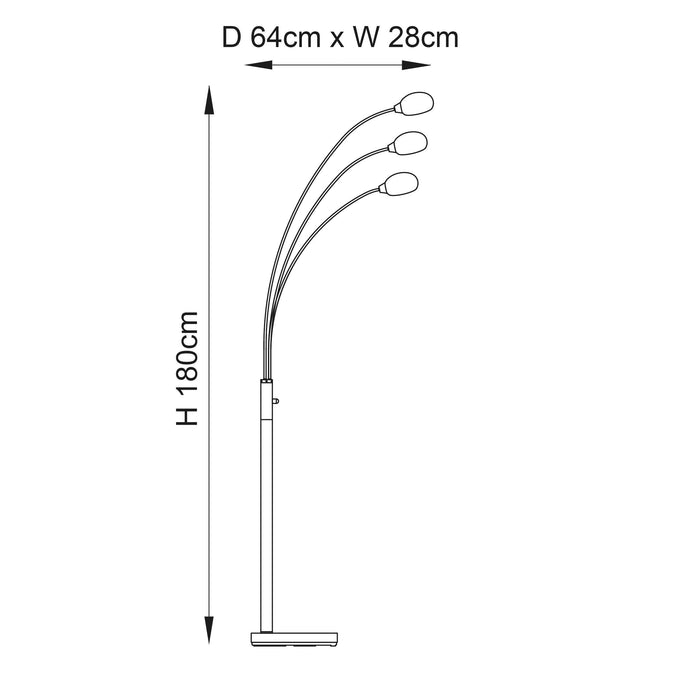 jaspa 3lt floor lamp by Endon Lighting Hallway lights Close Up
