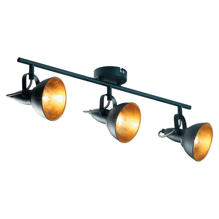 Jurva Urban Black With Gold Inner 3 Light Bar Spot Light — alternate view
