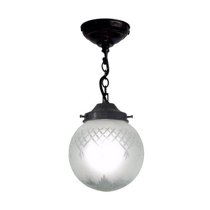 Art Deco Ceiling Light - Kansa Pinestar Globe Medium Art Deco Ceiling Light PINE383