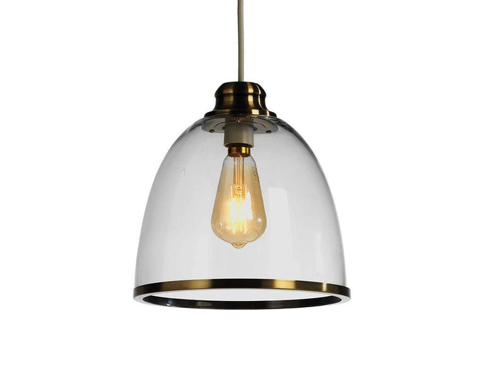 kasama non electric antique brass glass pendant