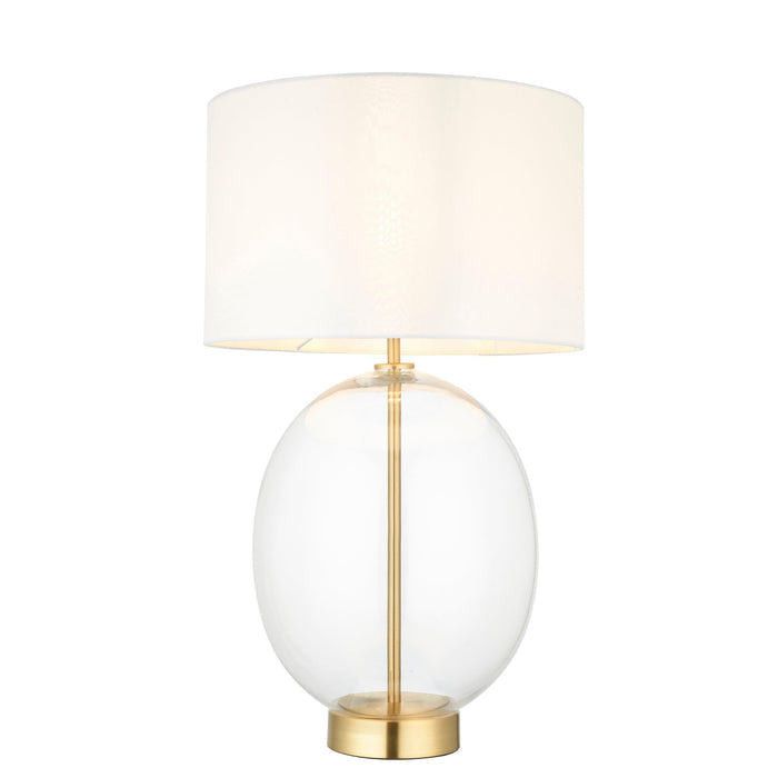 Linear Brass & Oval Glass Touch Table Lamp - White Shade-Living Lights-Living-Room-Tiffany Lighting Direct-[image-position]