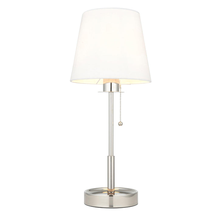 Kensington Nickel Art Deco Vanity Table Lamp - White Shade-Living Lights-Living-Room-Tiffany Lighting Direct-[image-position]
