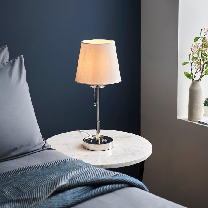 Kensington Nickel Art Deco Vanity Table Lamp - White Shade-Living Lights-Living-Room-Tiffany Lighting Direct-[image-position]