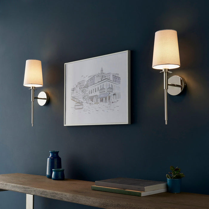 kensington nickel art deco wall light white shade mDining room lighting