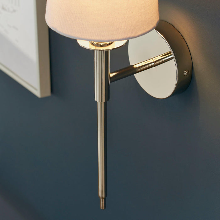 kensington nickel art deco wall light white shade kitchen lighting image