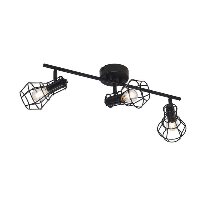 kersen black caged shade twin bar spot light adjustable head