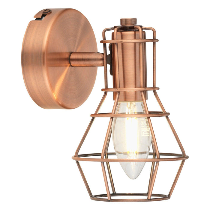 kersen copper caged shade spot light adjustable head