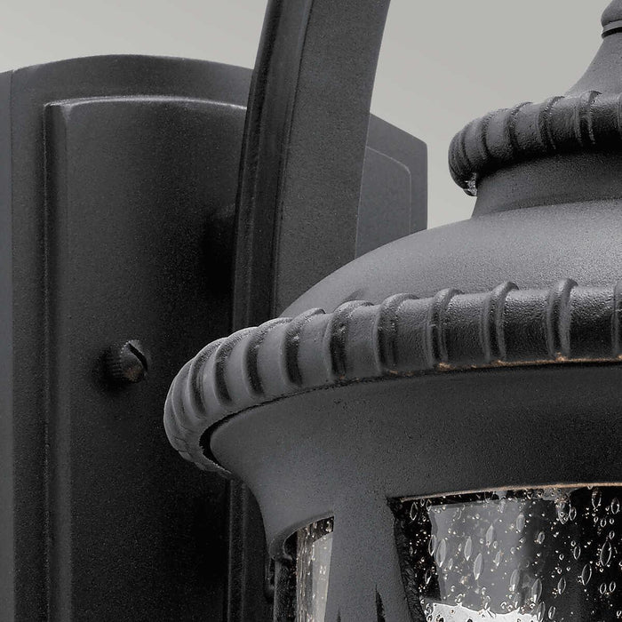 kichler admirals cove 1 light black outdoor wall lantern Close Up LED Bulb
